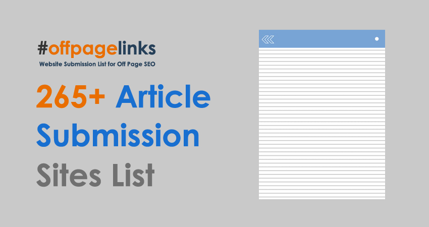 Article Submission Sites List